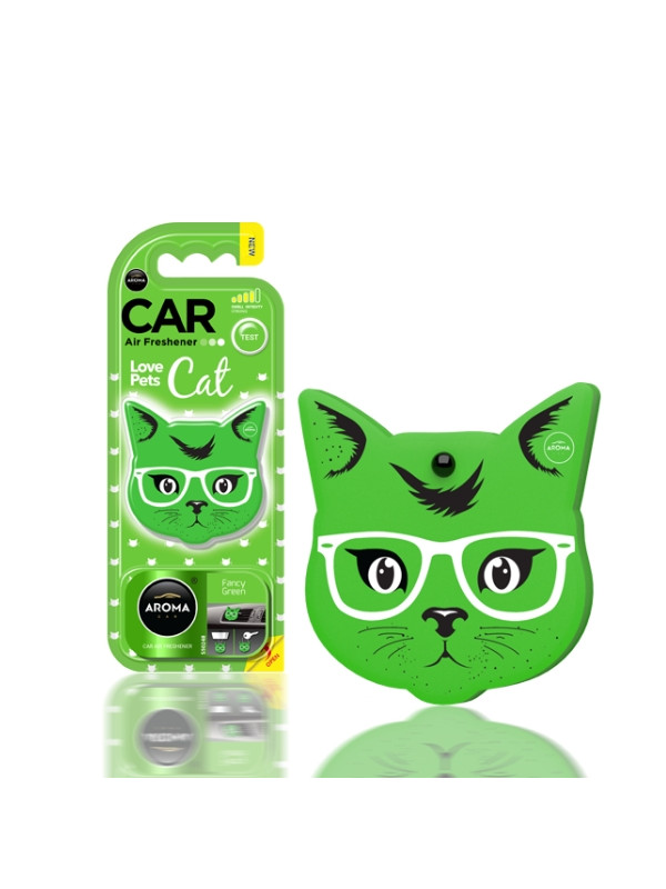 Aroma Car Cat Fancy Green car fragrance pendant, 1 piece