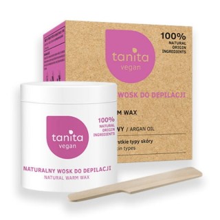 Tanita Vegan naturalny Wosk do depilacji twarzy i ciała Argan Oil 100% 250 ml + 10 plastrów do depilacji