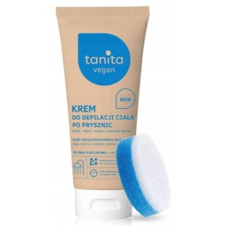 Tanita Vegan Krem do depilacji ciała po prysznic Glinka Kaolinowa 200 ml + Gąbka