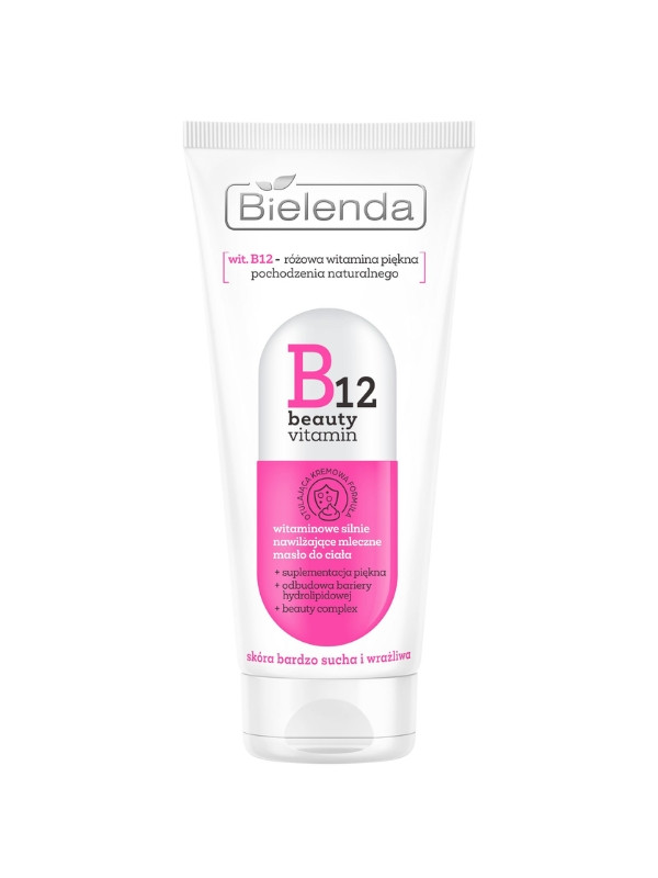 Bielenda B12 Beauty Vitamin witaminowe, mleczne Masło do ciała silnie nawilżające 200 ml