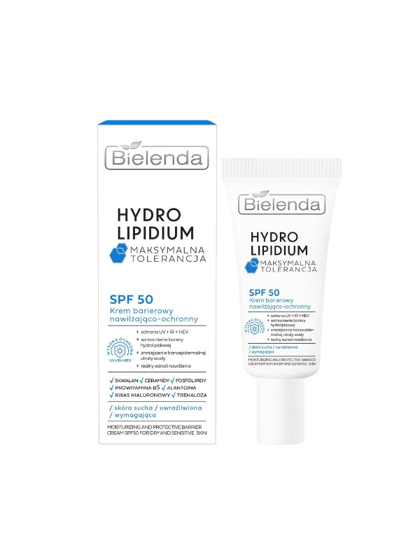 Bielenda Hydro Lipidium nawilżająco-ochronny Krem do twarzy SPF50 barierowy 30 ml