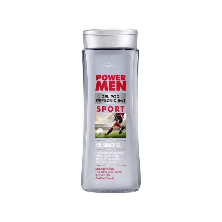 Joanna POWER MEN Żel pod prysznic 5w1 SPORT kompleks DeoPlex 300 ml