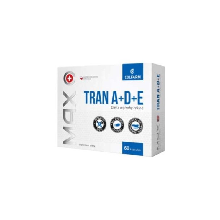 Tran z witaminami A+D+E 60 kapsułek