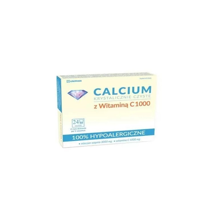 Calcium Krystalicznie Czyste z Witaminą C1000  24 saszetki