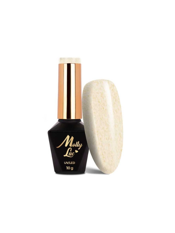 MollyLac /715/ Hybrid nail polish with sweater effect Beige 10 g