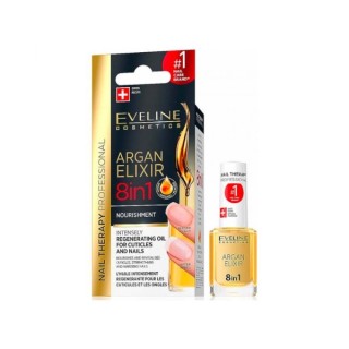 Eveline Professional Nail Therapy Argan Elixir 8w1 regenerujący Olejek do skórek i paznokci 12 ml