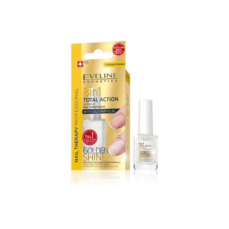 Eveline Professional Nail Therapy Total Action 8w1 Odżywka do paznokci Golden shine