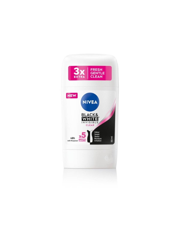 Nivea Black & White Dezodorant w sztyfcie Clear 50 ml