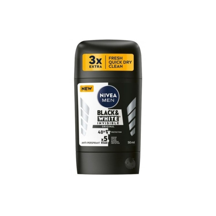 Nivea Men Black & White Invisible Orginal Antiperspirant Stick 50 ml