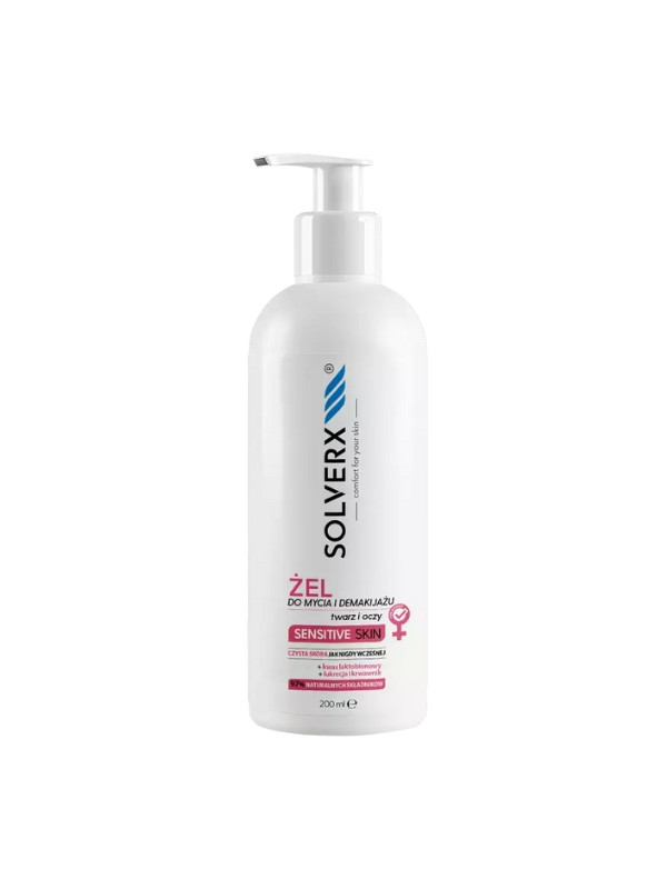 Solverx Sensitive Skin Face wash and make-up removal gel 200 ml