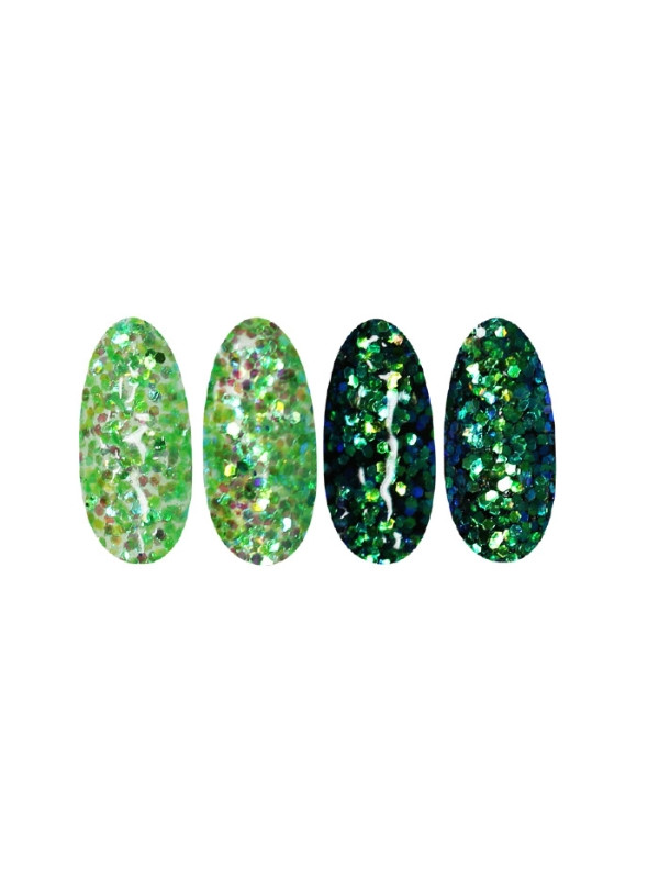 Ronney Glitter nail powder /47/ Green foil