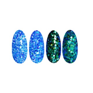 Ronney Glitter nail powder /49/ Blue foil