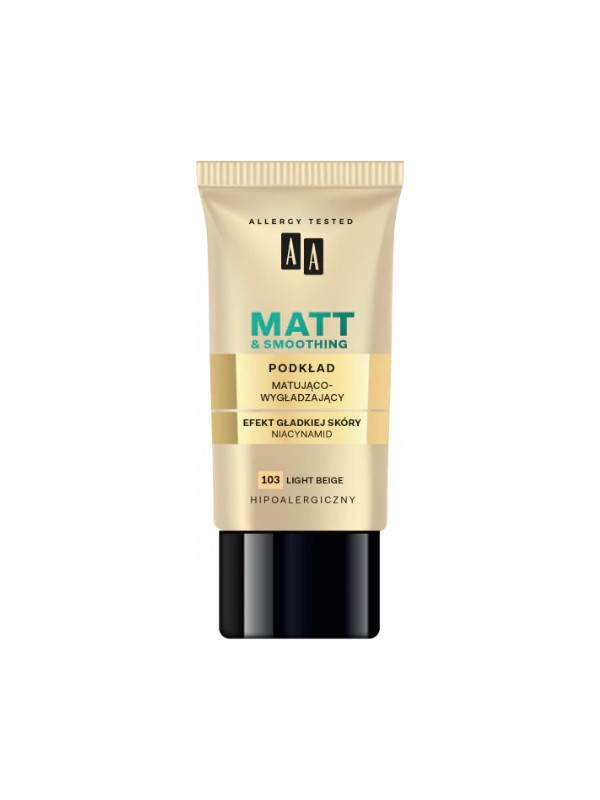 AA Make Up Matt Mattifying and smoothing face foundation /103/ Light Beige 30 ml