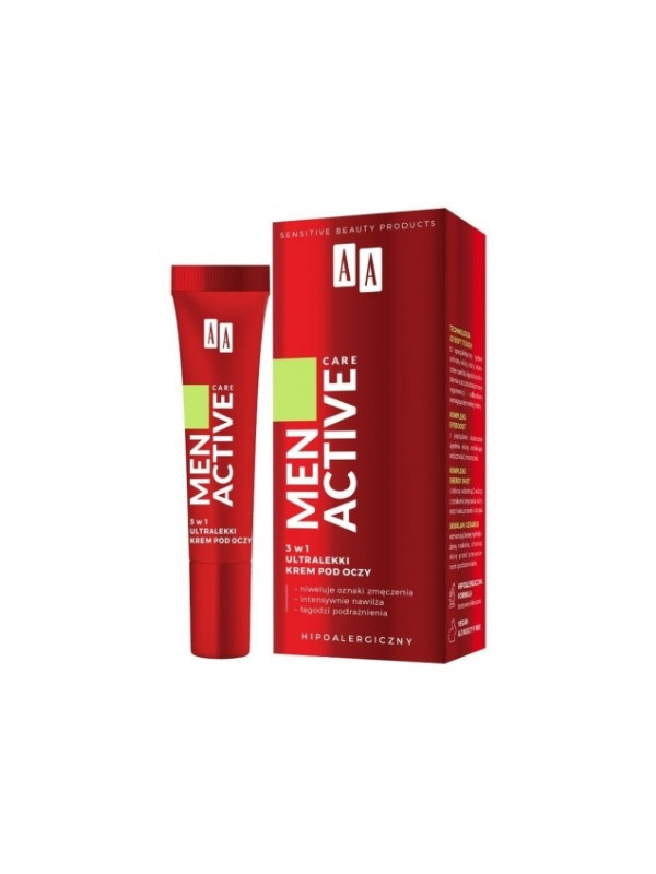 AA Men Active Care 3w1 ultralekki Krem pod oczy 15 ml