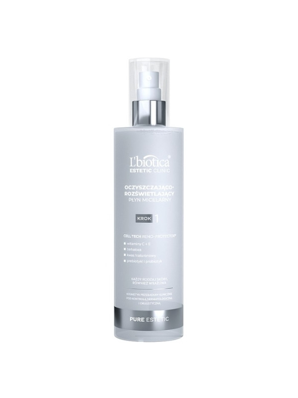 L'biotica Pure Estetic oczyszczająco-rozświetlający Płyn micelarny 200 ml