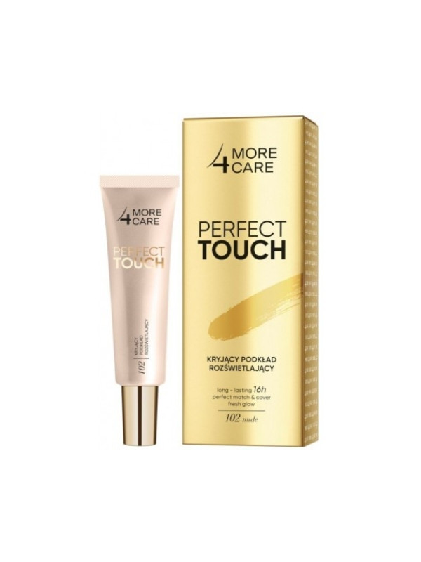 More 4 Care Perfect Touch kryjący Podkład do twarzy rozświetlający /102/ Nude 30 ml