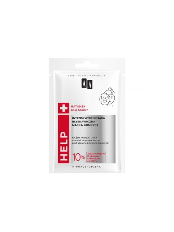 AA Help instant facial compress mask on fabric, intensely soothing, 18 ml