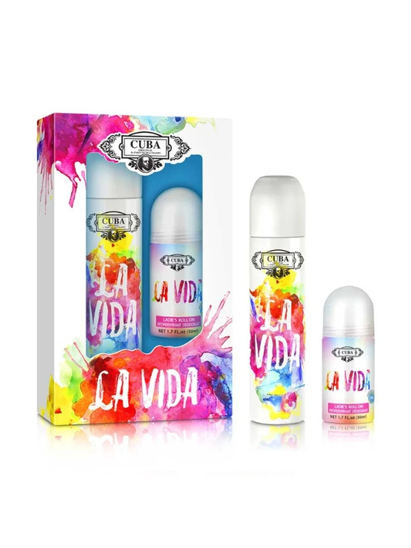 Cuba Origina La Vida for Women Set Eau de Toilette Spray 100 ml + Roll-on 50 ml