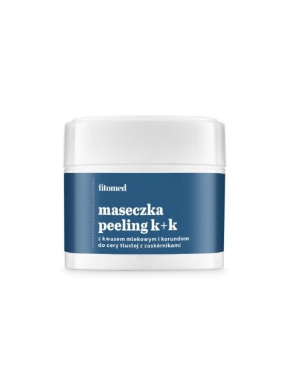 Fitomed Maseczka Peeling K+K do cery tłustej z zaskórnikami Kwas mlekowy 4%  i Korund 100 g