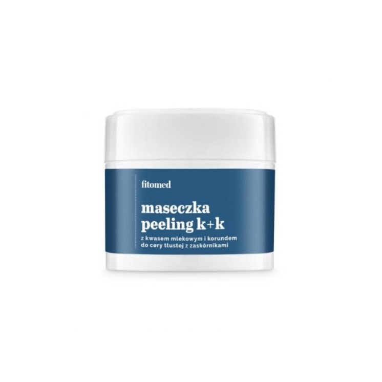 Fitomed Maseczka Peeling K+K do cery tłustej z zaskórnikami Kwas mlekowy 4%  i Korund 100 g