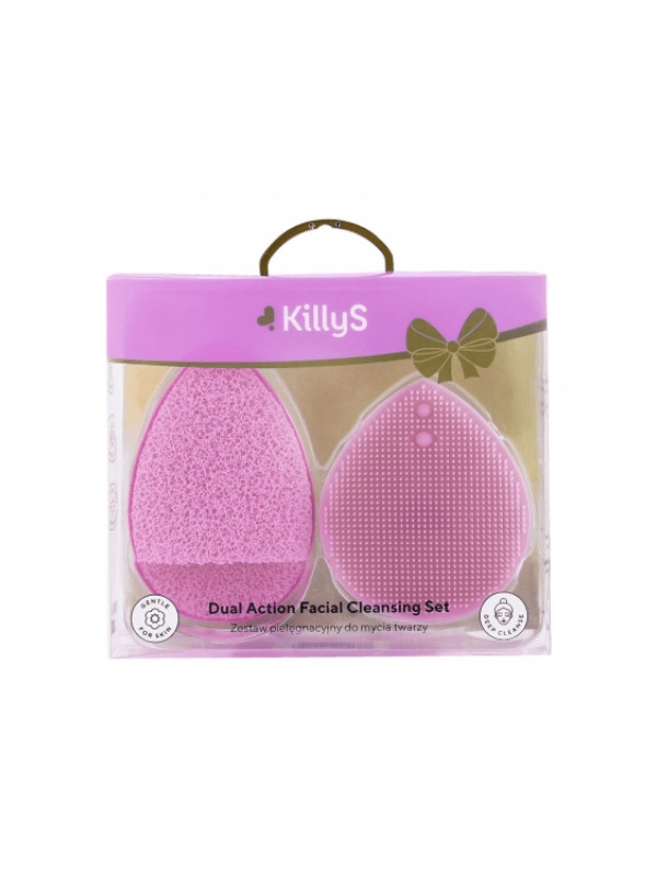 KillyS Set of silicone facial cleansing brush + exfoliating sponge