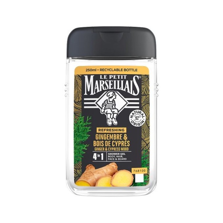 Le Petit Marseiliais Bio Żel pod prysznic dla mężczyzn Imbir i Drzewo Cyprysowe 250 ml
