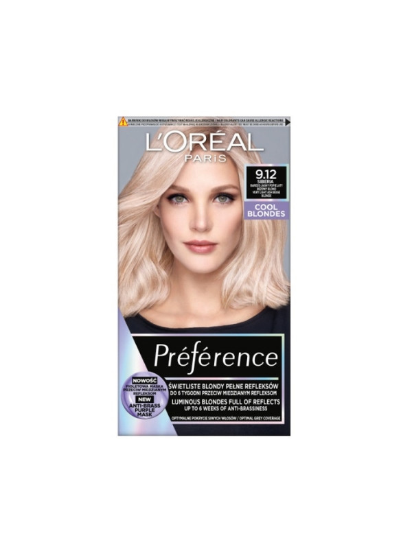 L'oreal Preference Hair dye /9.12/ Very Light Ash Beige Blond