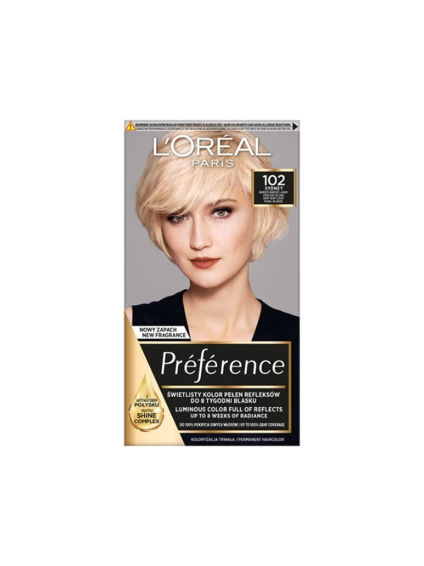 L'oreal Preference Hair dye /102/ Very Very Light Pearl Blond