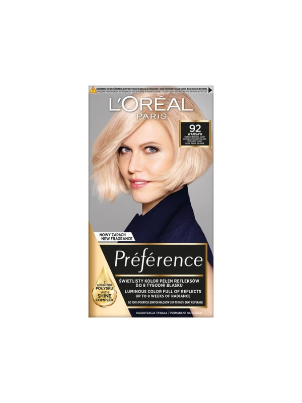 L'oreal Preference Farba do włosów /92/ Bardzo Bardzo Jasny Beżowo-perłowy Blond