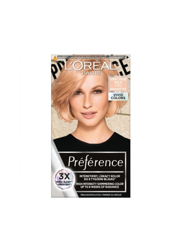 L'oreal Preference Vivid Colors Hair dye /9.023/ Light Rose Gold