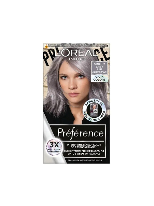 L'oreal Preference Vivid Colors Hair dye /9.112/ Smokey Grey