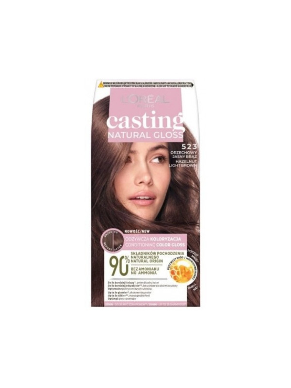 L'oreal Casting Natural Gloss Farba do włosów /523/ Orzechowy Jasny Brąz