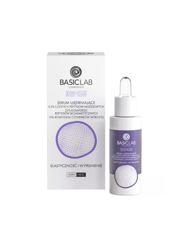 BasicLab Esteticus firming face Serum with 5 % pure copper peptides and 25% biomimetic peptides 30 ml