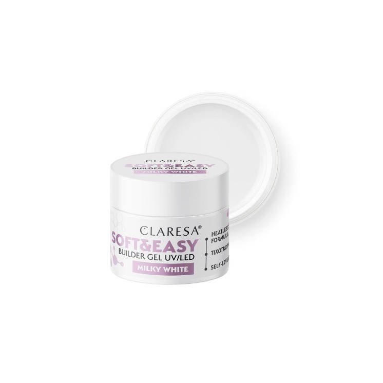 Claresa Soft & Easy Nail Building Gel Milky White 45 g
