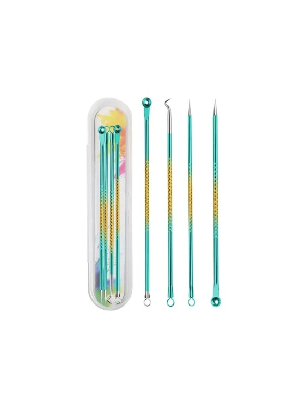 Blackhead removal set 4-piece Green Golden 1 piece