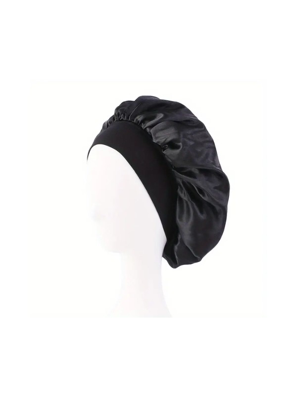 Satin sleeping cap Black 1 piece