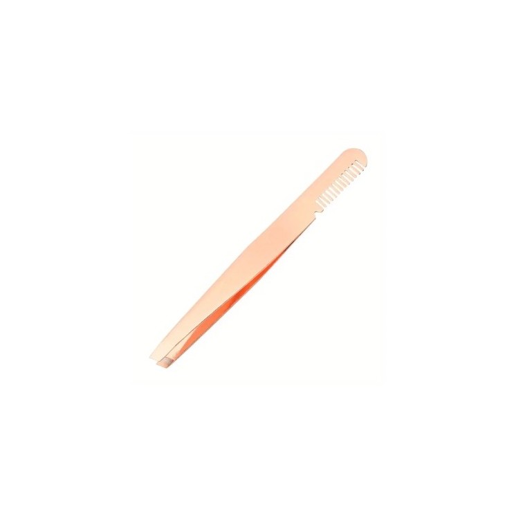 Pęseta kosmetyczna z grzebieniem do brwi Rose Gold 1 sztuka