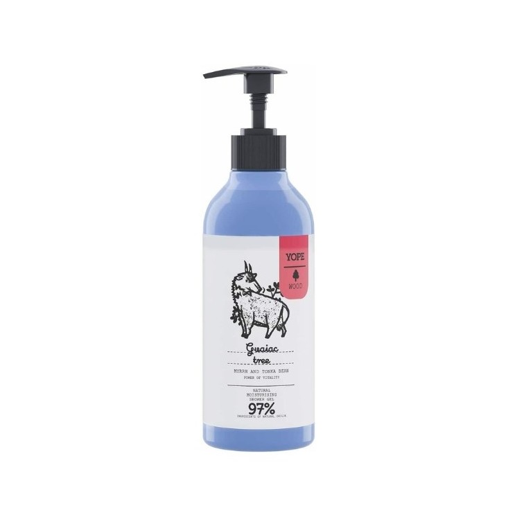 YOPE Wood Żel pod prysznic dla mężczyzn Drzewo gwajakowe, Mirra i Tonka 400 ml