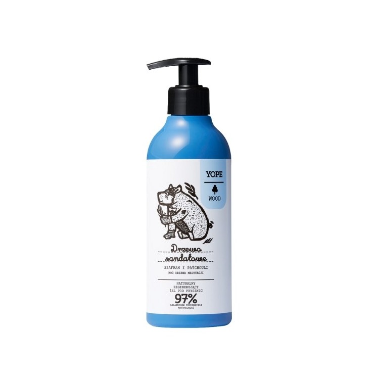 YOPE Wood Shower gel for men Sandalwood, Saffron and Patchouli 400 ml
