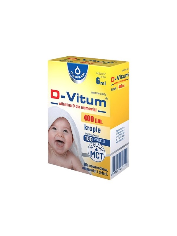 D-Vitum Witamina D dla niemowląt krople 400 j.m. 6 ml