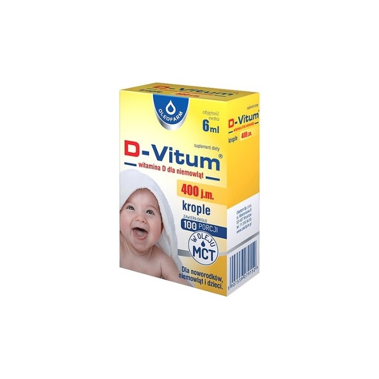 D-Vitum Witamina D dla niemowląt krople 400 j.m. 6 ml