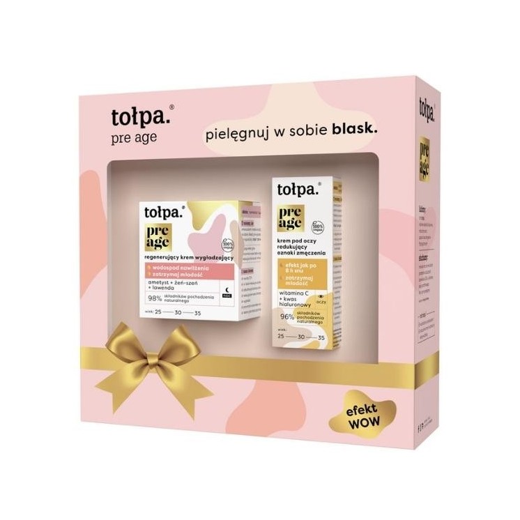 Tołpa Na Gift Pre Age Rejuvenation Set: regenerating smoothing face cream 50ml + eye cream reducing the signs of dullness