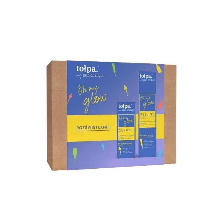Tołpa Na Prezent My Skin Changer Glow: Serum do twarzy 30 ml + kwasowy Peeling do twarzy i pod oczy 40 ml