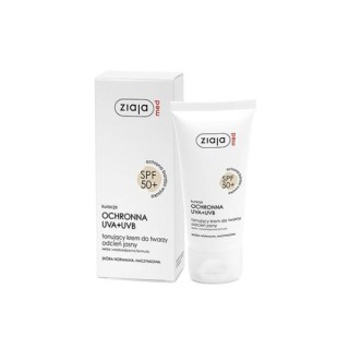 Ziaja Med SPF 50+ Krem do twarzy tonujący cera normalna i naczynkowa Odcień jasny 50 ml