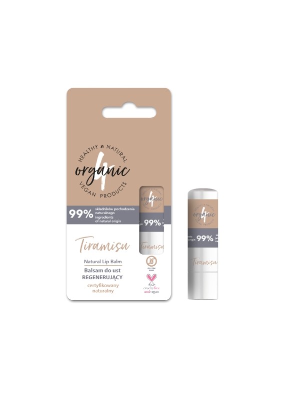 4Organic Natural regenerating Tiramisu lip balm 5 g