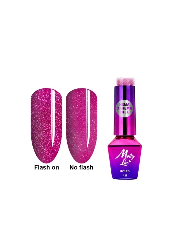 MollyLac /601/ Duo Flashing Lights Hybrid Nail Polish Rose of Dreams 5 ml