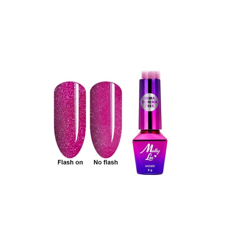 MollyLac /601/ Duo Flashing Lights Hybrid Nail Polish Rose of Dreams 5 ml