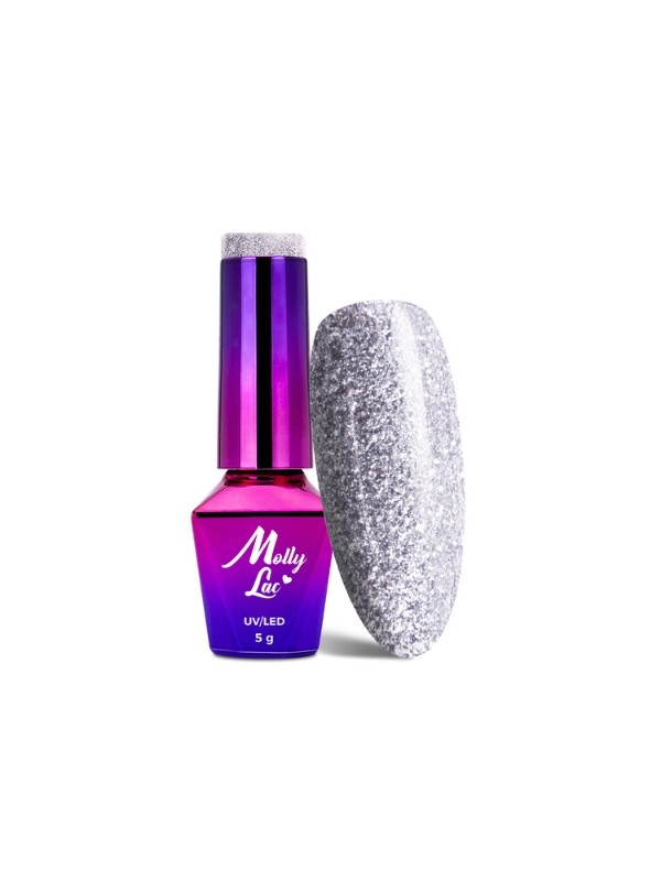 MollyLac /546/ Luxury Glam Lakier Hybrydowy Mr Silver 5 ml