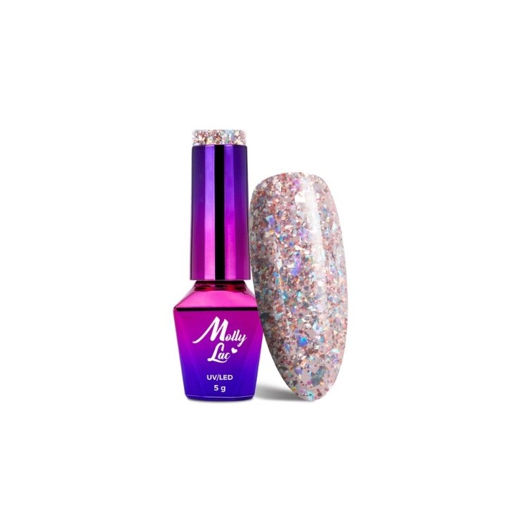 MollyLac /532/ Crushed Diamonds Hybrid Lacquer Pardon my glam 5 ml