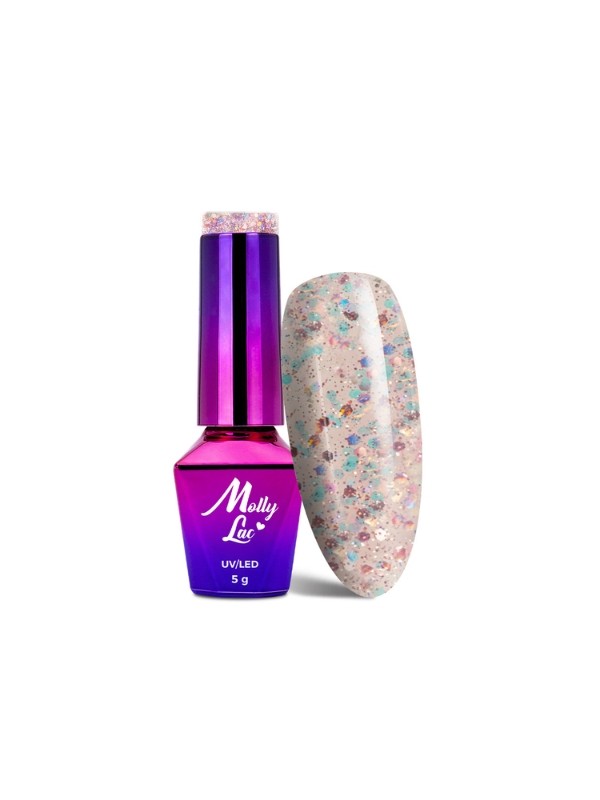 MollyLac /530/ Crushed Diamonds Hybrid Nail Polish Highlights 5 ml